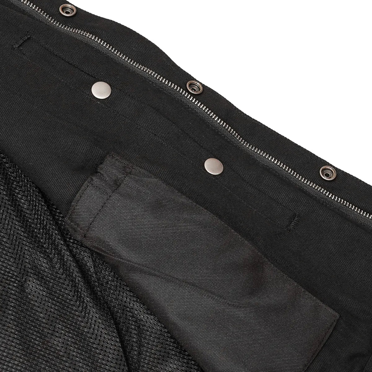 BSM1512 Snap/Zipper Front Denim Vest- Black