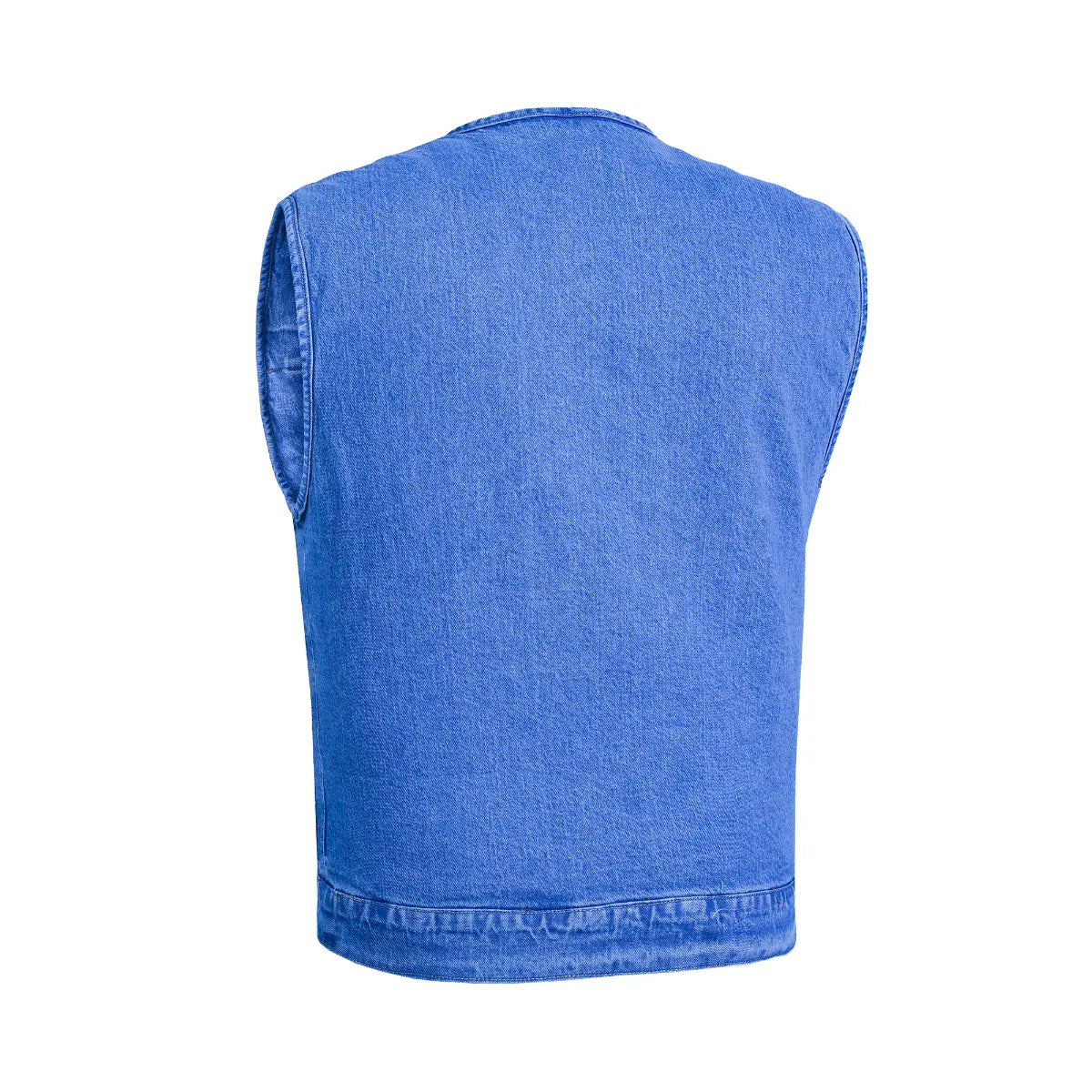BSM1538 Concealed Snaps, Denim Material, Hidden Zipper, w/o Collar