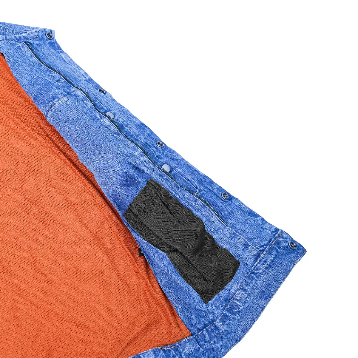 BSM1538 Concealed Snaps, Denim Material, Hidden Zipper, w/o Collar
