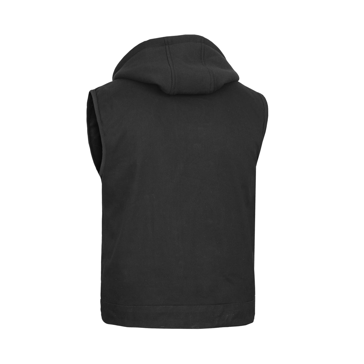 BSM1565 Men's Black Denim Single Back Panel Concealment Vest w/Rem