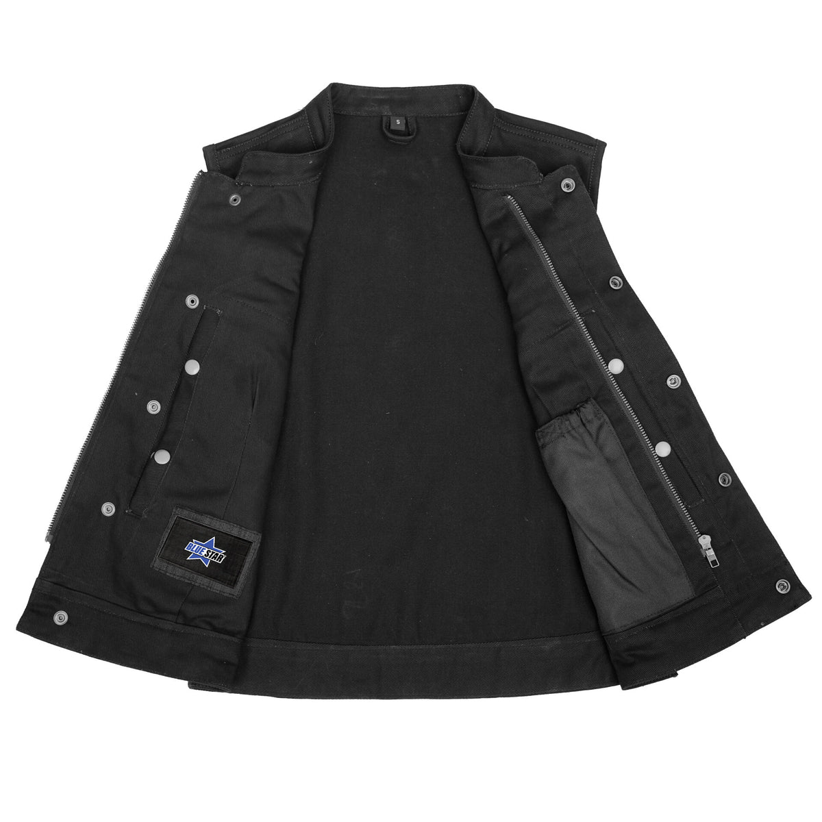BSM2530 Women's Advance Black Construction Denim Vest