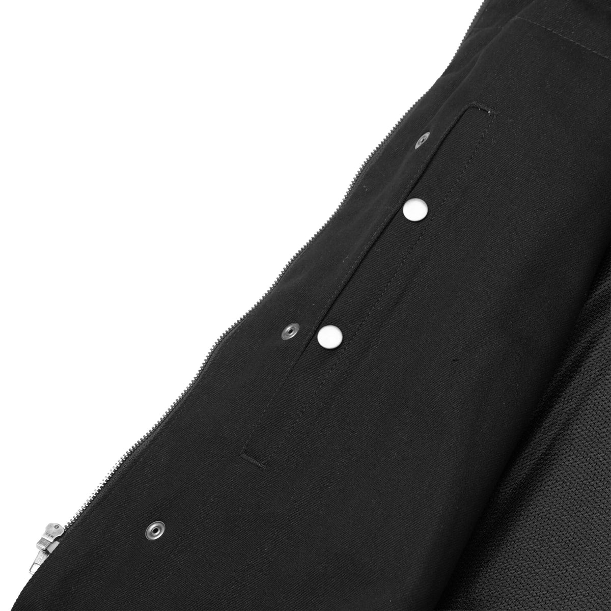 BSM1545 Men's Black Denim Single Panel Concealment Vest W/ Leather Trim