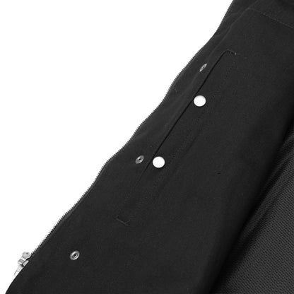 BSM1545 Men's Black Denim Single Panel Concealment Vest W/ Leather Trim