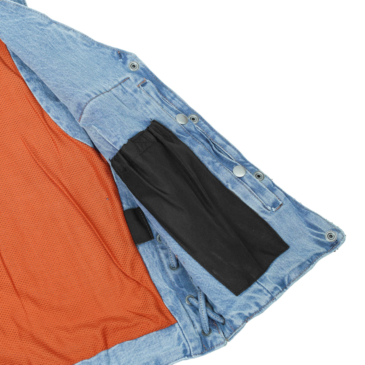 BSM2533 Women's Single Back Panel Concealed Carry Denim Vest - Blue