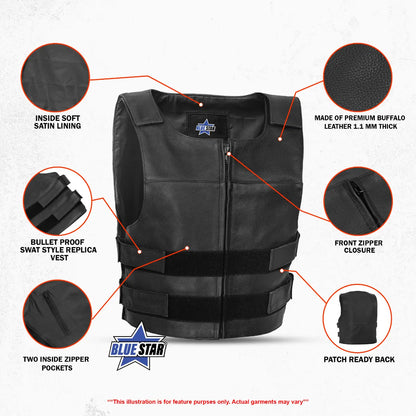 BSM00008 Frisco Men’s Leather Motorcycle Vest