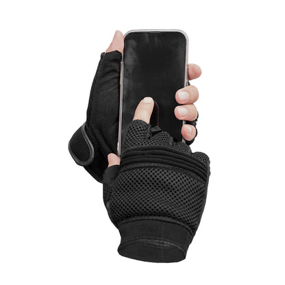 BSM3311 Synthetic Leather/ Mesh Fingerless Glove