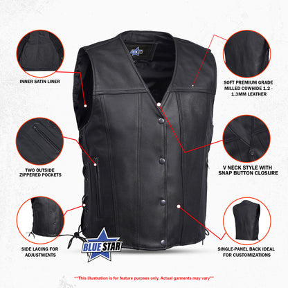 BSM1507 Men's Single Back Panel Concealed Carry Vest
