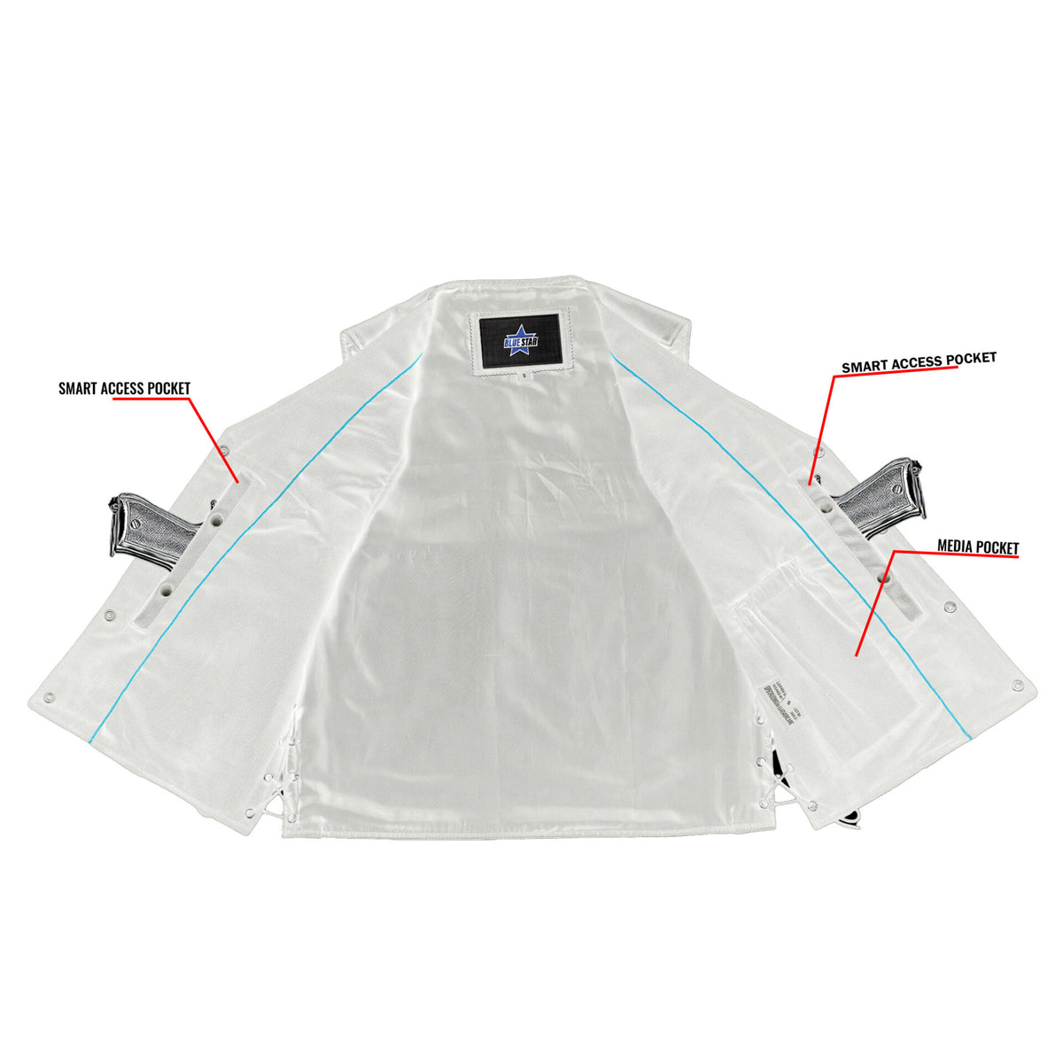 BSM1507 Men's Single Back Panel Concealed Carry Vest