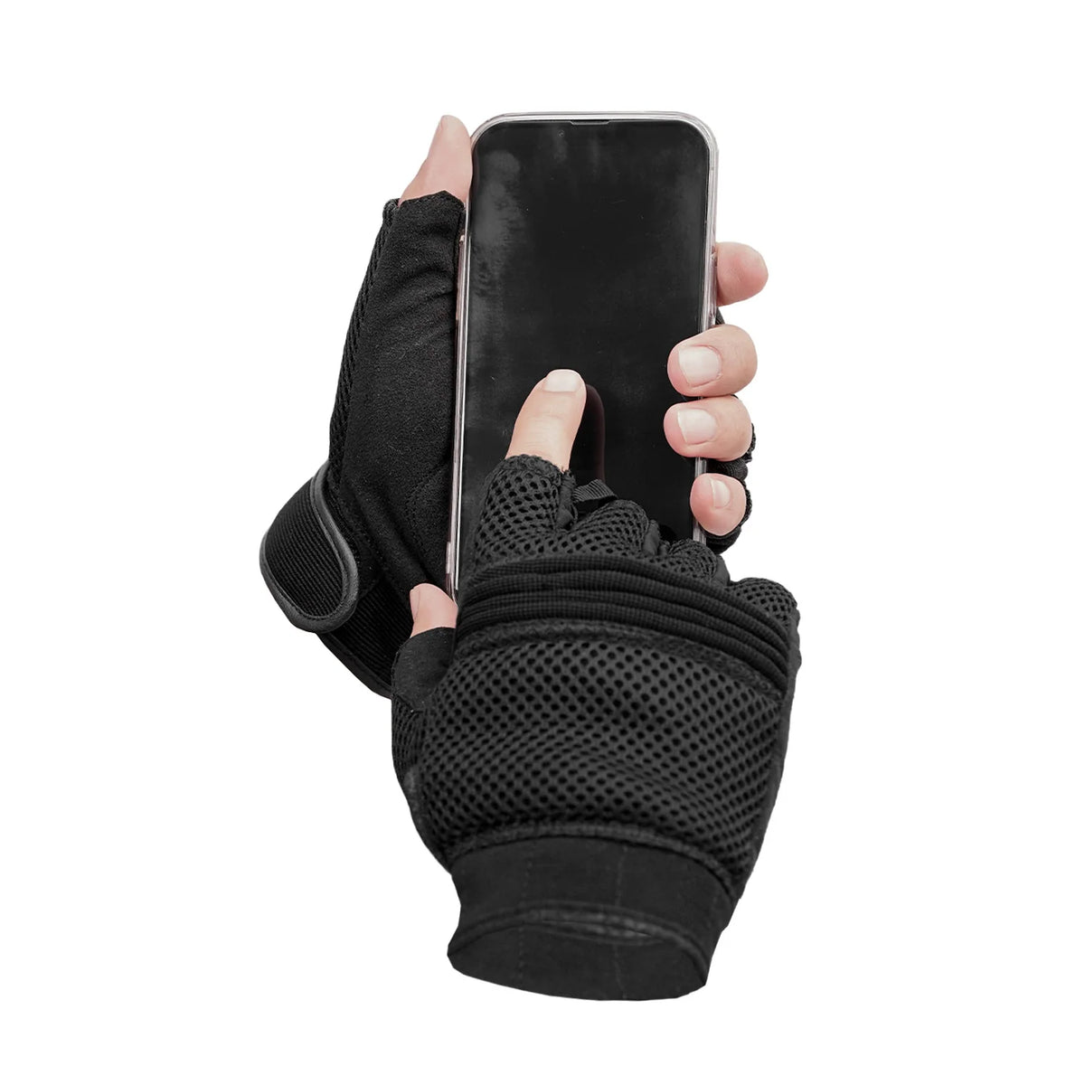 BSM3310 Synthetic Leather/ Mesh Fingerless Glove