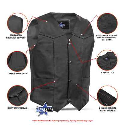 BSM1511 Traditional Single Back Panel Concealed Carry Vest