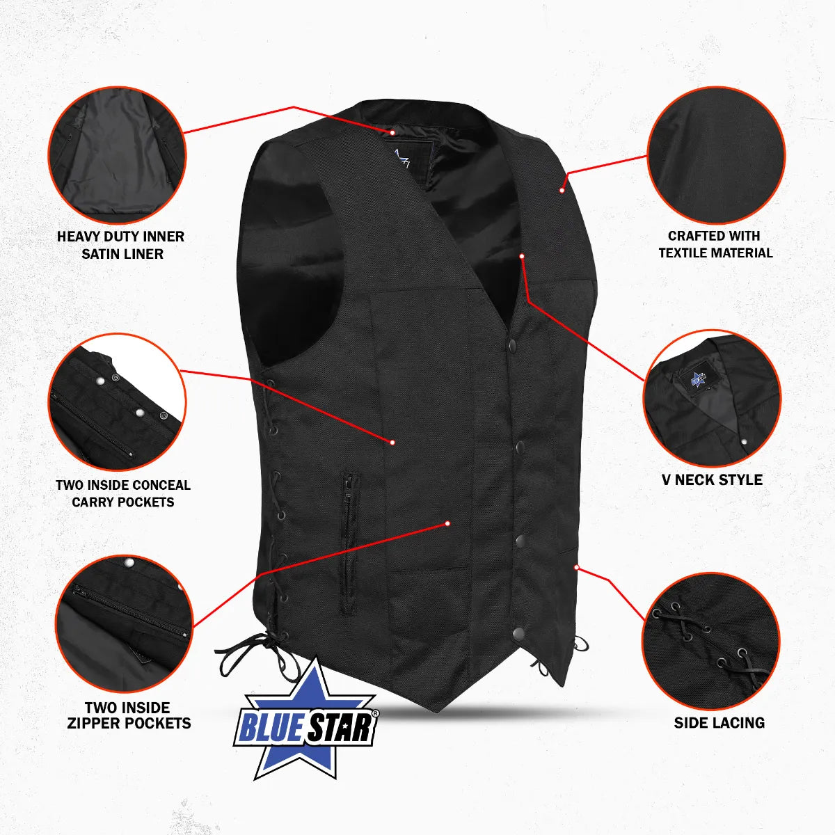 BSM1529 Men's Textile Ten Pocket Utility Vest