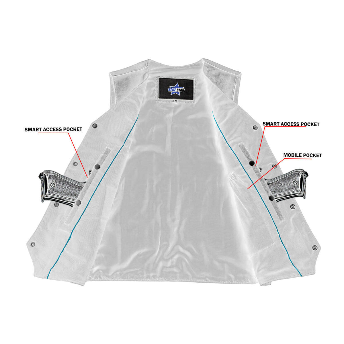 BSM1501 Men's Single Back Panel Concealed Carry Vest