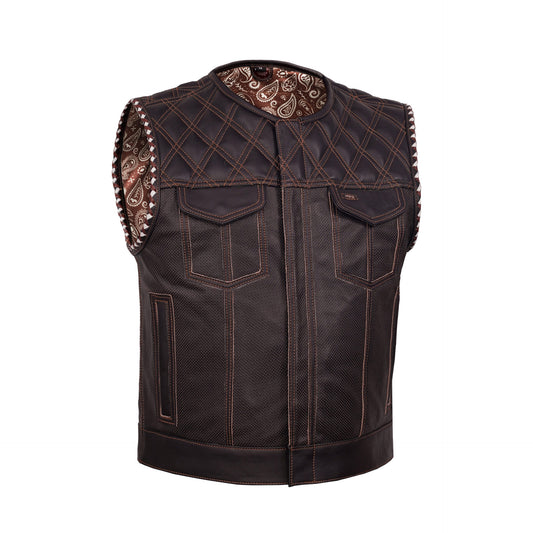 BSM5040 Brex Men’s Leather Motorcycle Vest