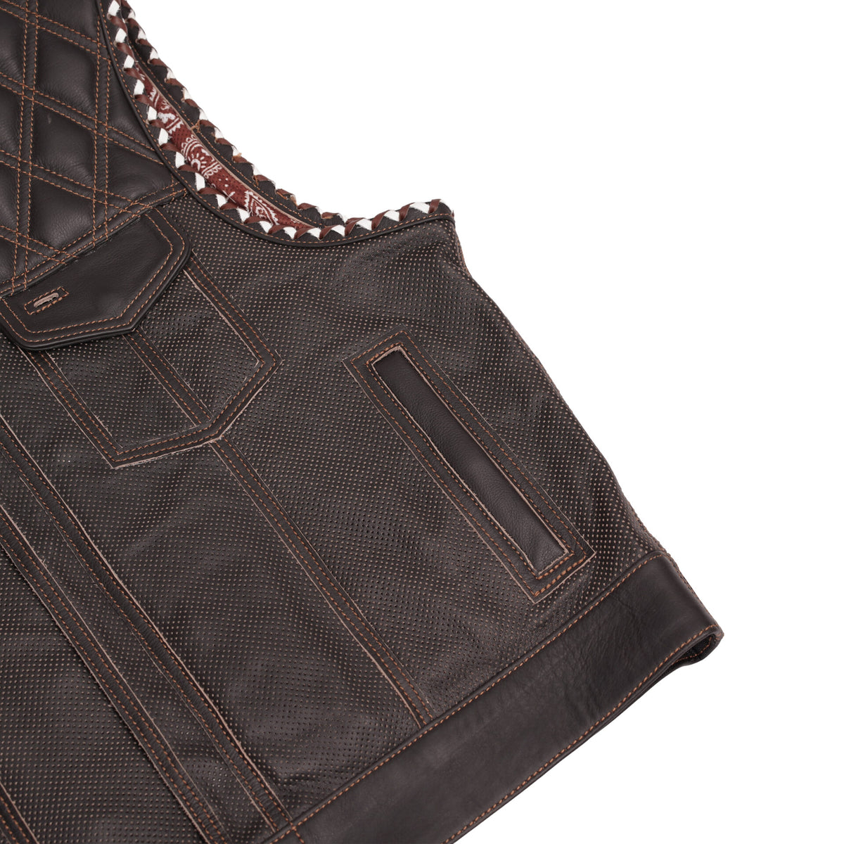 BSM5040 Brex Men’s Leather Motorcycle Vest