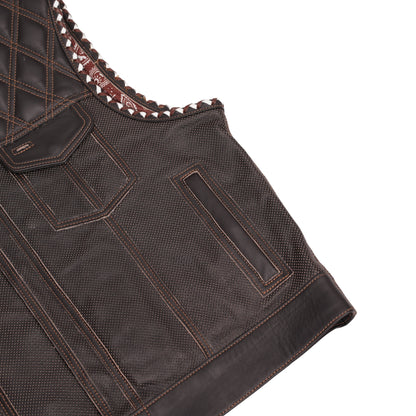 BSM5040 Brex Men’s Leather Motorcycle Vest
