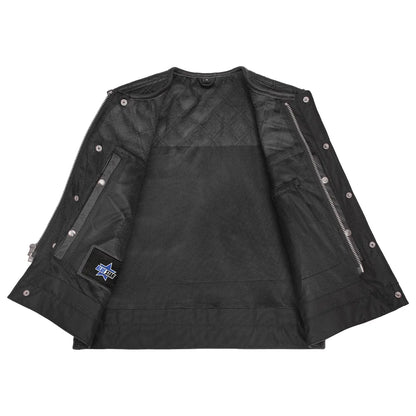 Clubhouse Men's Low Cut Motorcycle Leather Vest