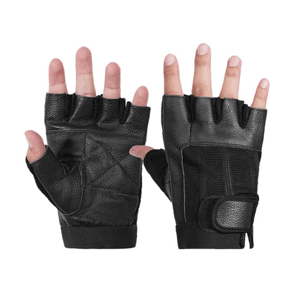 BSM3307 Leather / Mesh Fingerless Glove