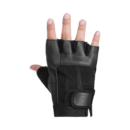 BSM3307 Leather / Mesh Fingerless Glove