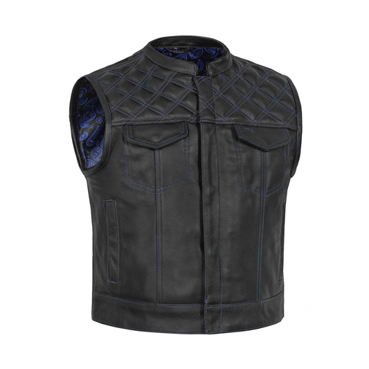 BSM00126 Cobalt Men’s Lowcut Motorcycle Leather Vest