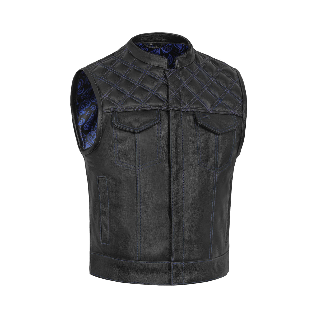 BSM00127 Odin Grim Men's Motorcycle Leather Vest