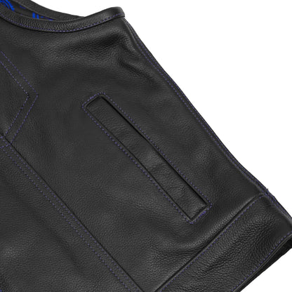 BSM00127 Odin Grim Men's Motorcycle Leather Vest
