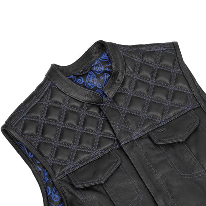 BSM00127 Odin Grim Men's Motorcycle Leather Vest
