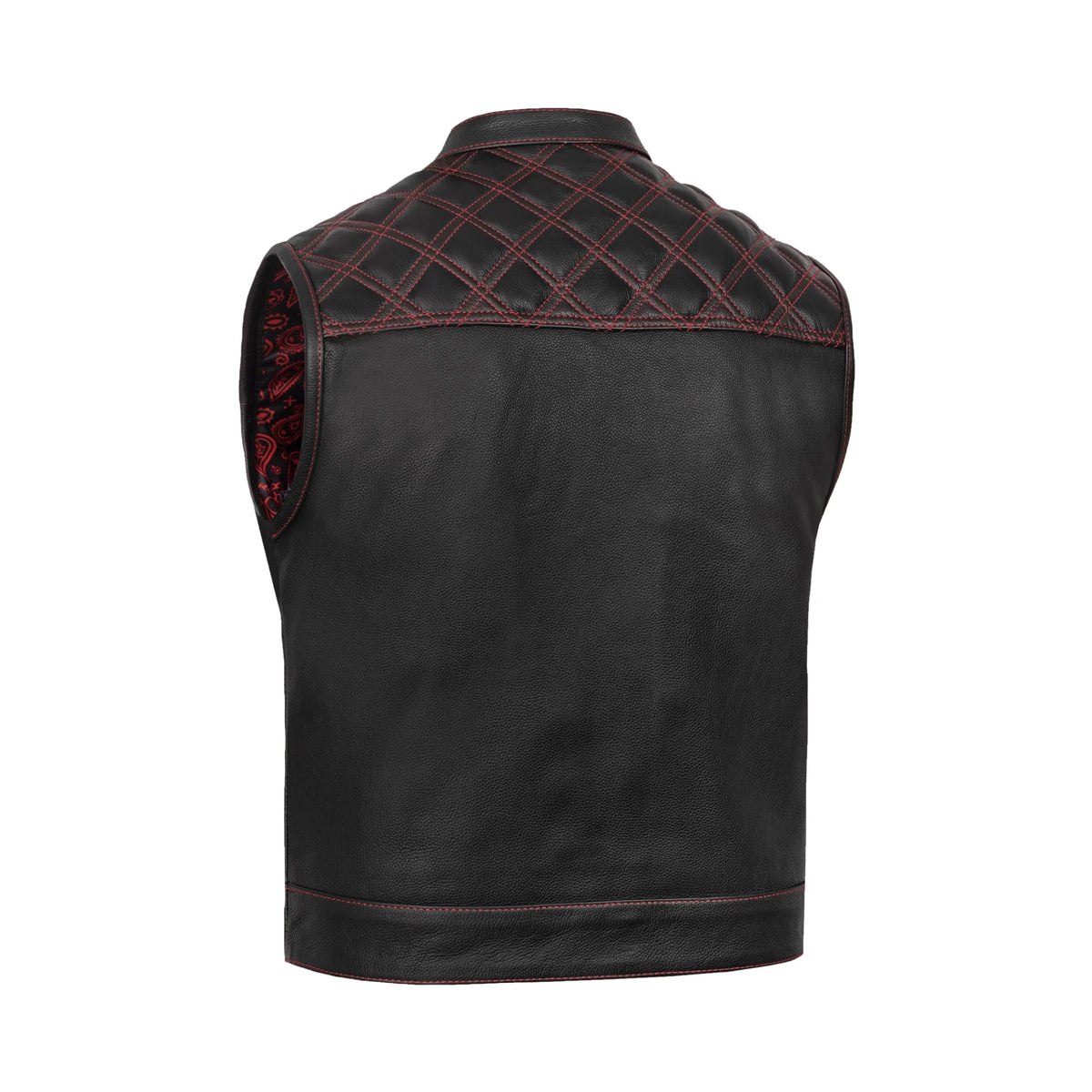 BSM5031 Stonewolf Men's Low Cut Motorcycle Leather Vest
