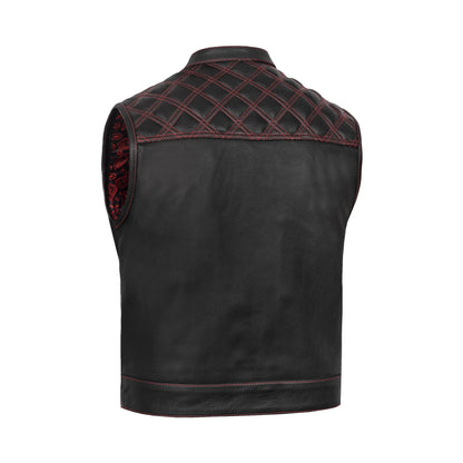 BSM5031 Stonewolf Men's Low Cut Motorcycle Leather Vest