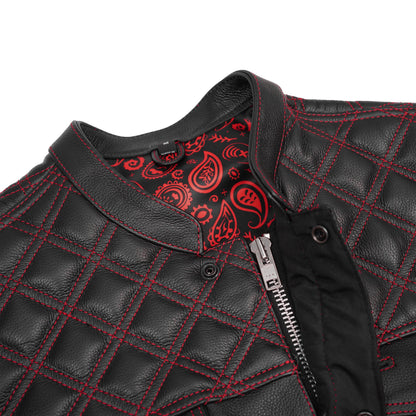 BSM5031 Stonewolf Men's Low Cut Motorcycle Leather Vest