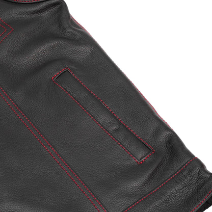 BSM5031 Stonewolf Men's Low Cut Motorcycle Leather Vest