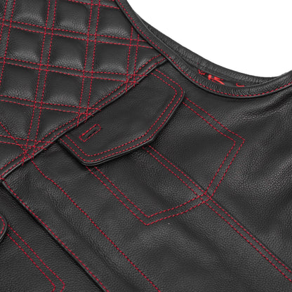 BSM5031 Stonewolf Men's Low Cut Motorcycle Leather Vest
