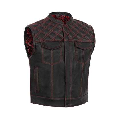 BSM5031 Stonewolf Men's Low Cut Motorcycle Leather Vest