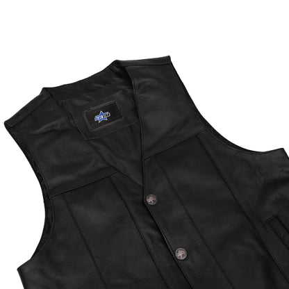 BSM1526 Men's Single Back Panel Concealed Carry Vest (Buffalo Nickel Sn