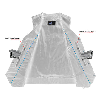 BSM1528 Men's Single Back Panel Concealed Carry Vest (Buffalo Nickel He
