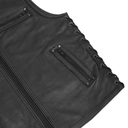 BSM1563 Men's Zipper Front Single Back Panel Concealed Carry Vest