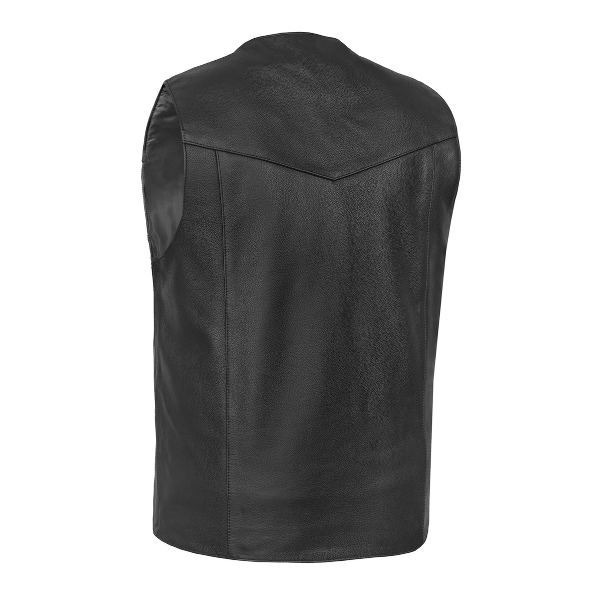 BSM1556 Men's Tall Classic Biker Leather Vest