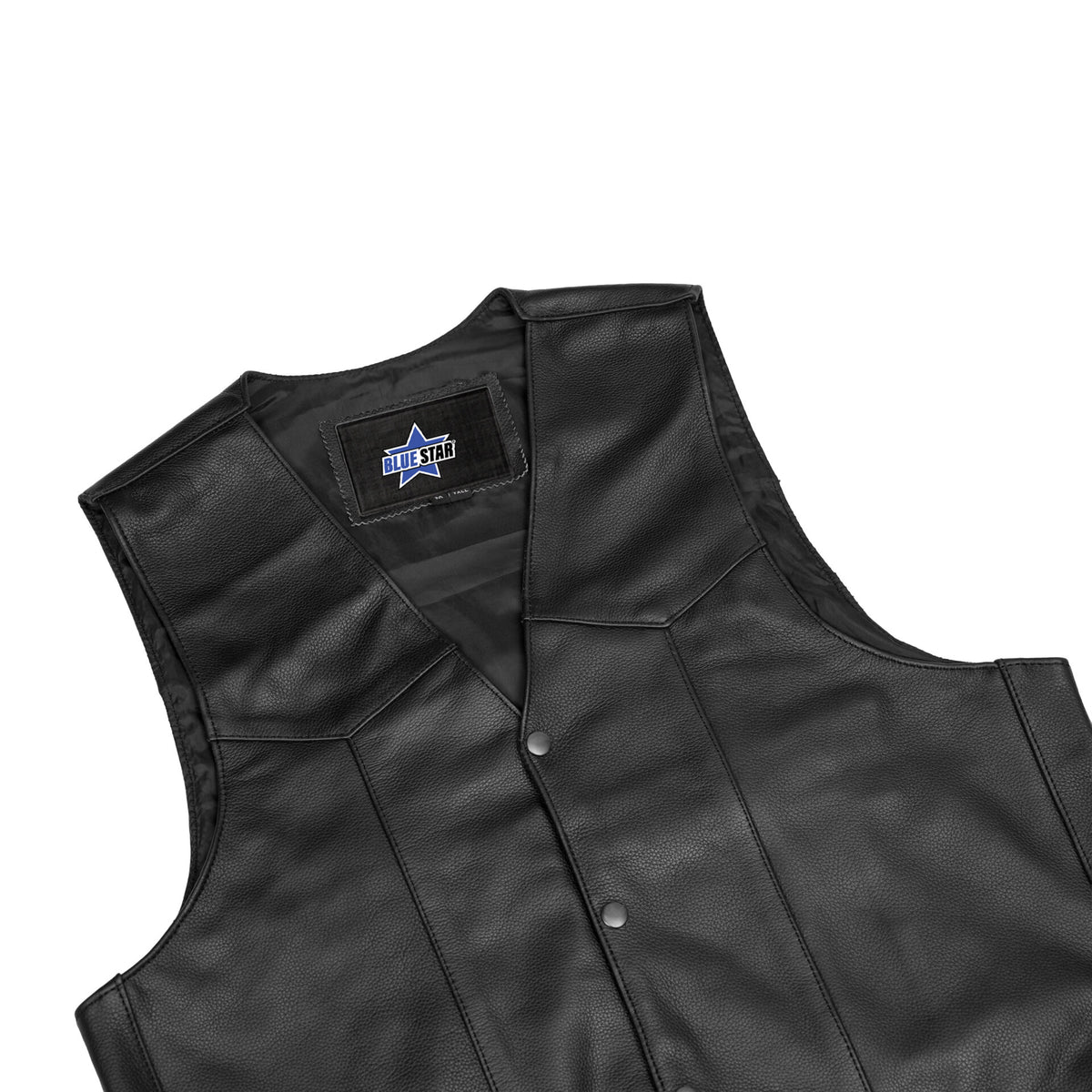 BSM1556 Men's Tall Classic Biker Leather Vest