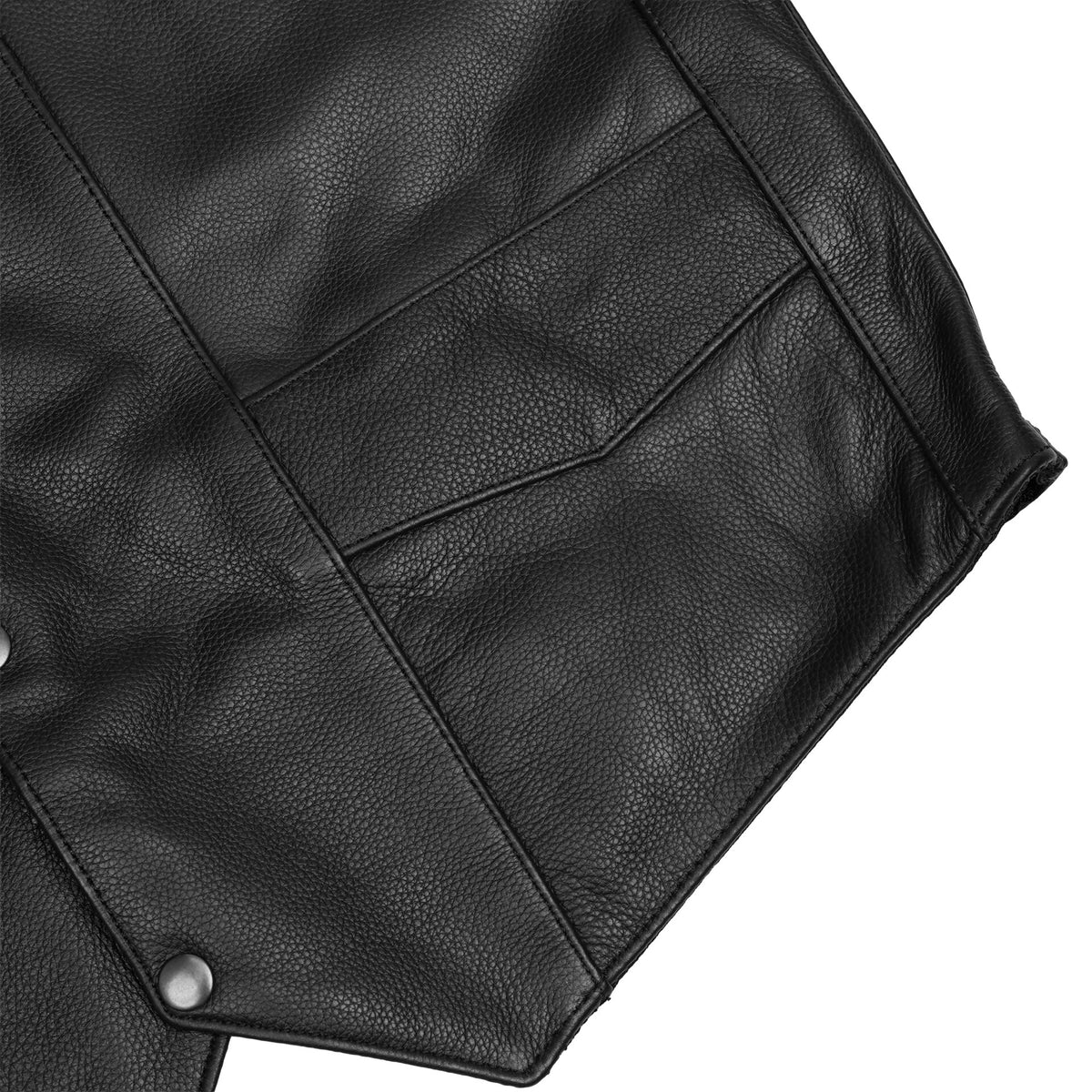 BSM1556 Men's Tall Classic Biker Leather Vest