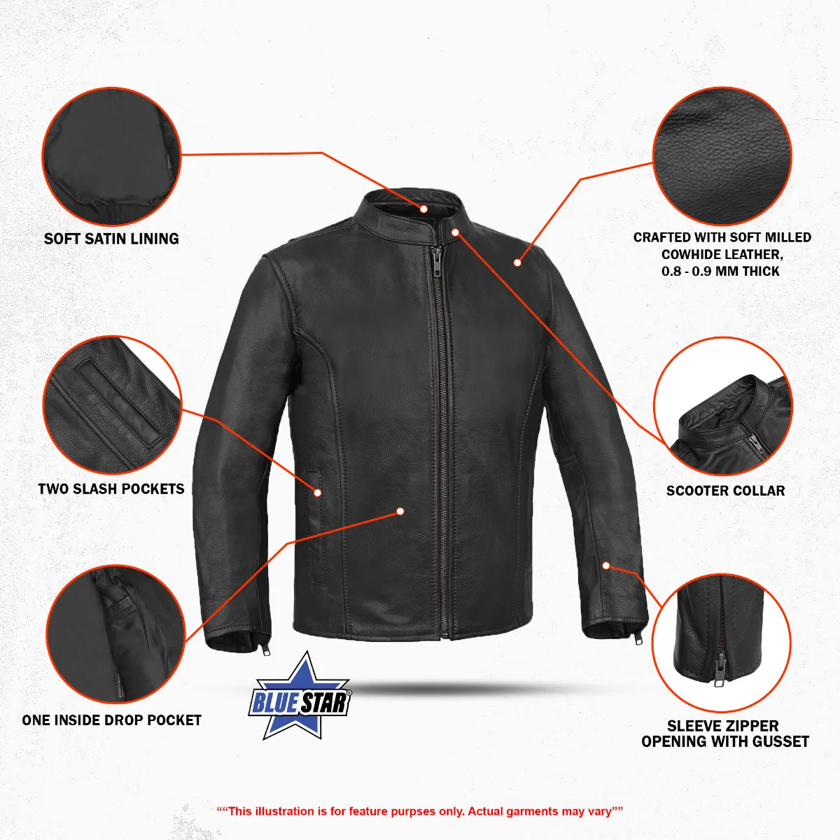 Striker Kids Leather Motorcycle Jacket