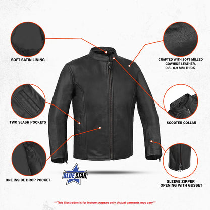Striker Kids Leather Motorcycle Jacket