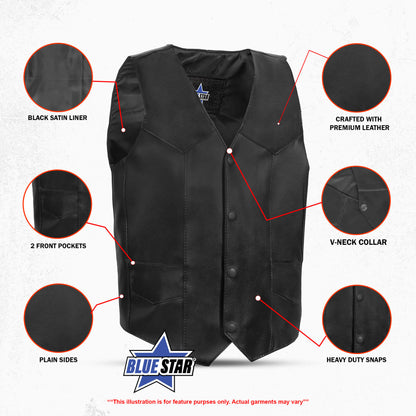 BSM2904 Kids Traditional Style Plain Side Vest