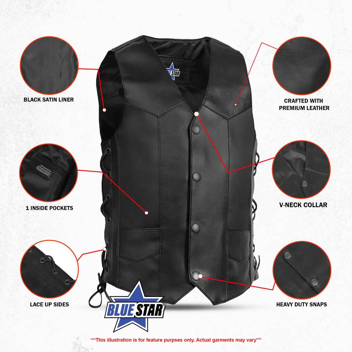BSM2906 Kids Traditional Style Side Lace Vest