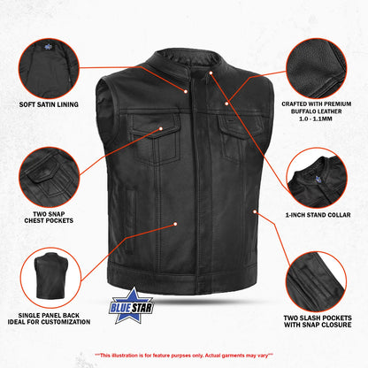 Street King Kids Motorcycle Leather Vest