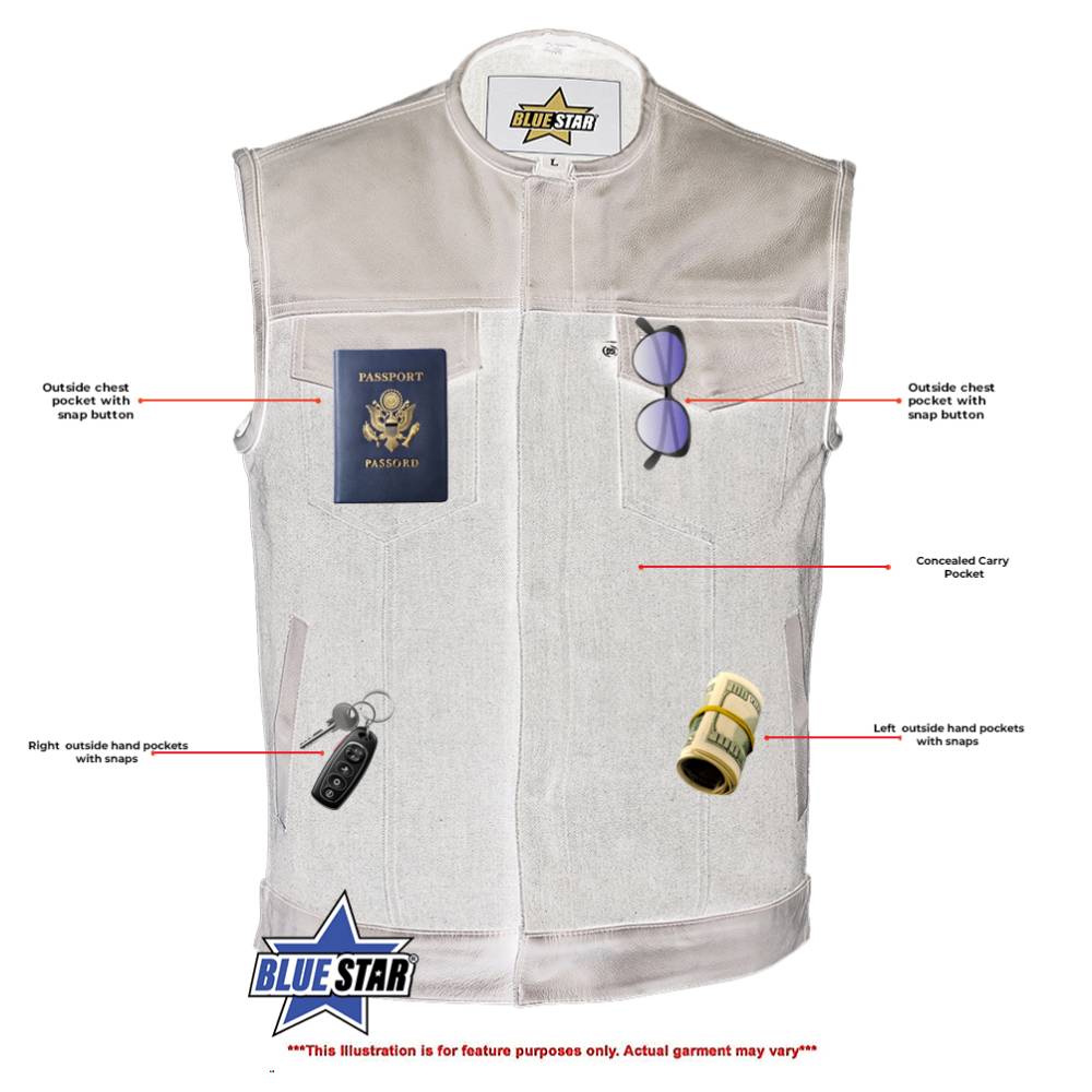 BSM4597 Concealed Snap Closure, Milled Cowhide, Without Collar & Hidde