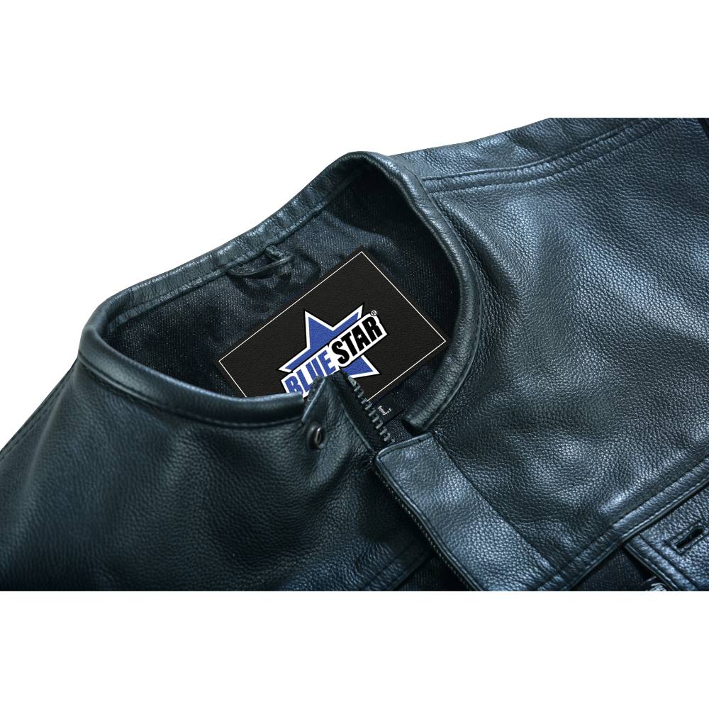 BSM4597 Concealed Snap Closure, Milled Cowhide, Without Collar & Hidde