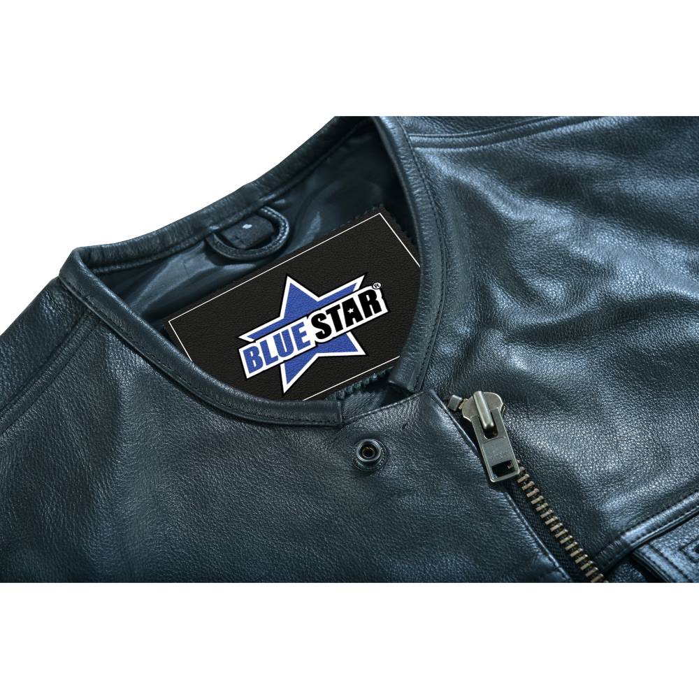 BSM4597 Concealed Snap Closure, Milled Cowhide, Without Collar & Hidde