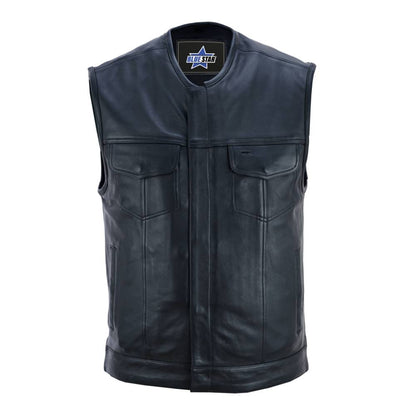 BSM4597 Concealed Snap Closure, Milled Cowhide, Without Collar & Hidde