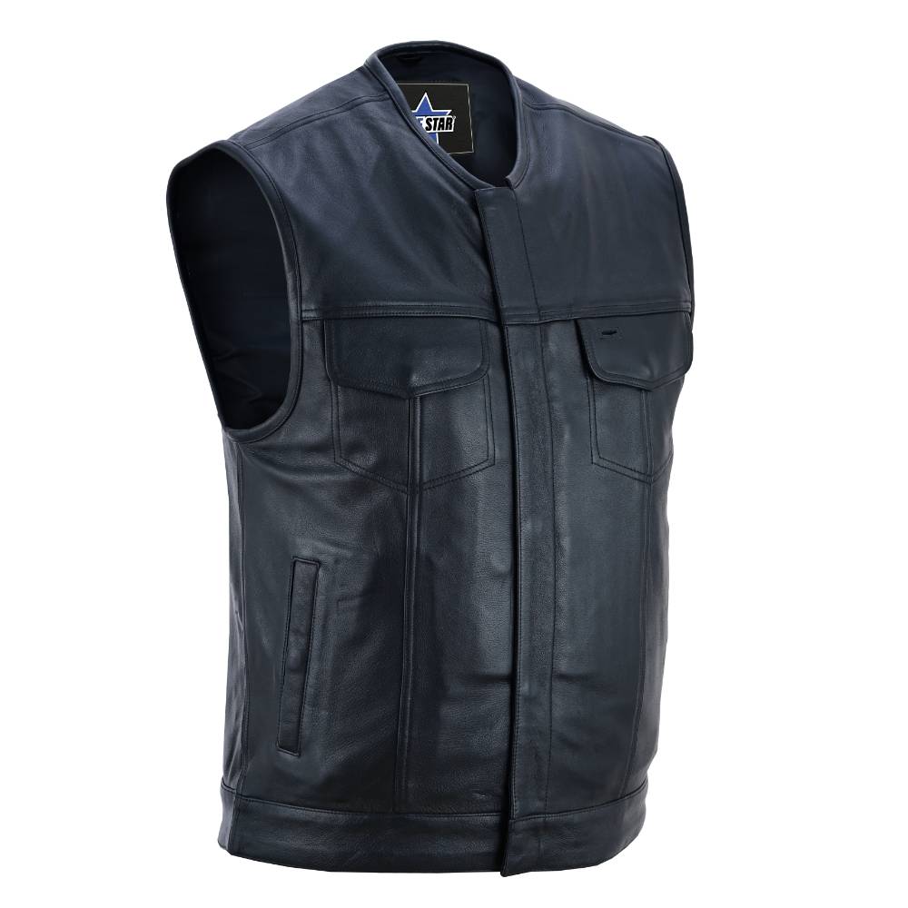 BSM4597 Concealed Snap Closure, Milled Cowhide, Without Collar & Hidde