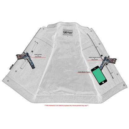 BSM4597 Concealed Snap Closure, Milled Cowhide, Without Collar & Hidde