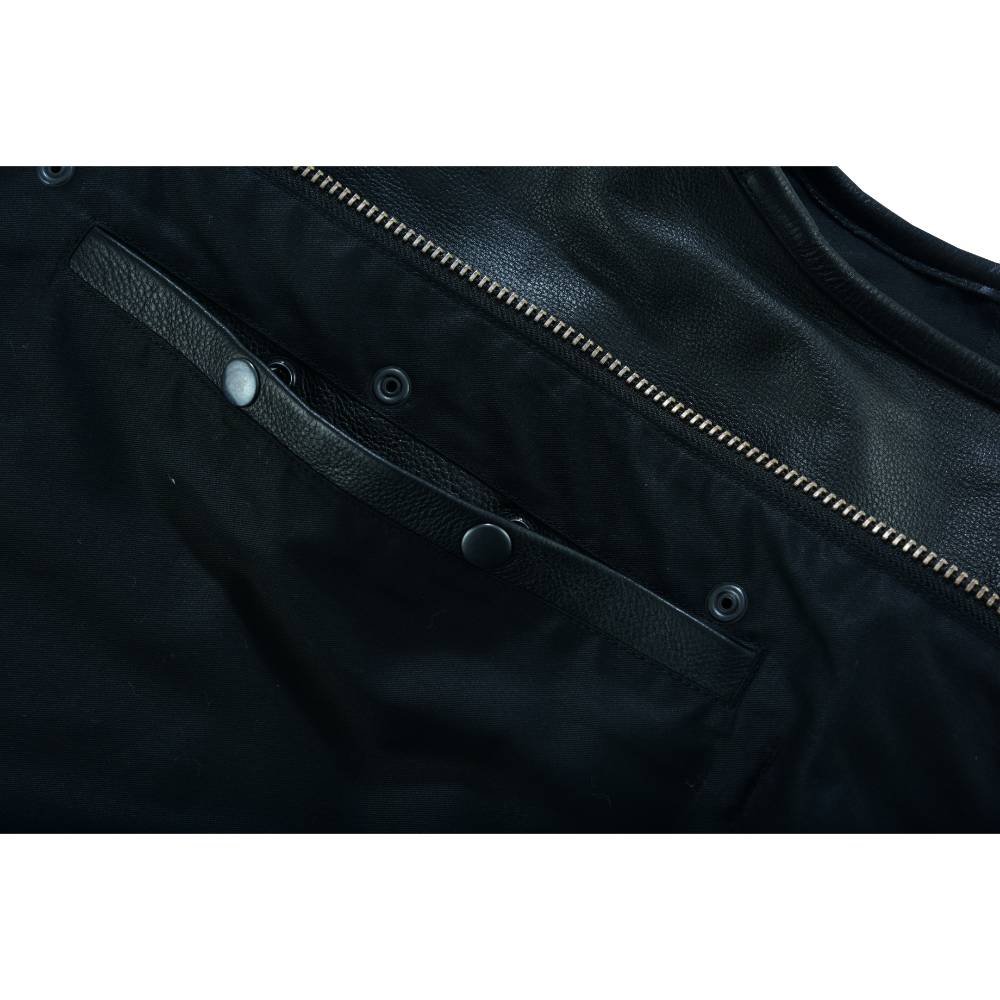 BSM4597 Concealed Snap Closure, Milled Cowhide, Without Collar & Hidde